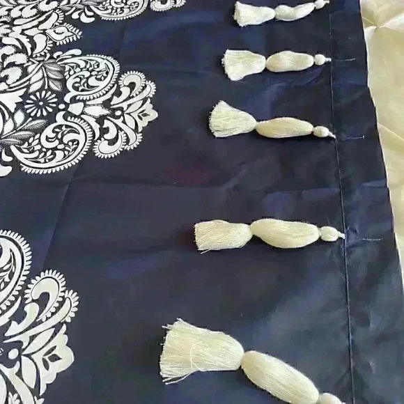 Miuco Semi Sheer Curtain 84" Long Navy Blue Shower Curtain Lush Decor - Picture 5 of 5